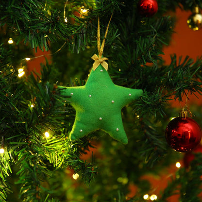 Grinch Green Felt Star Ornament