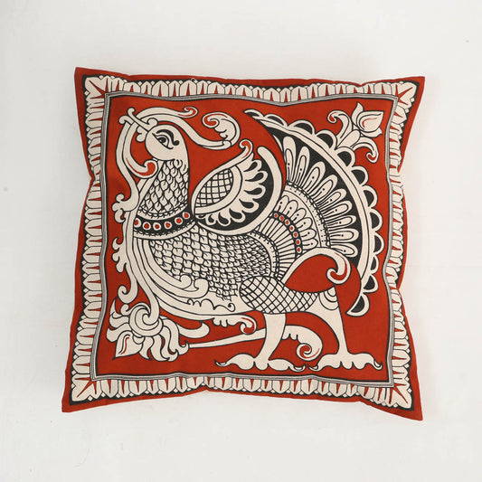 Vermillion Swan Cushion Cover
