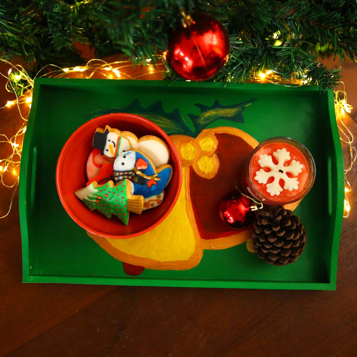 Christmas Bells Wooden Tray