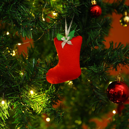 Cranberry Red Felt Stocking Ornament