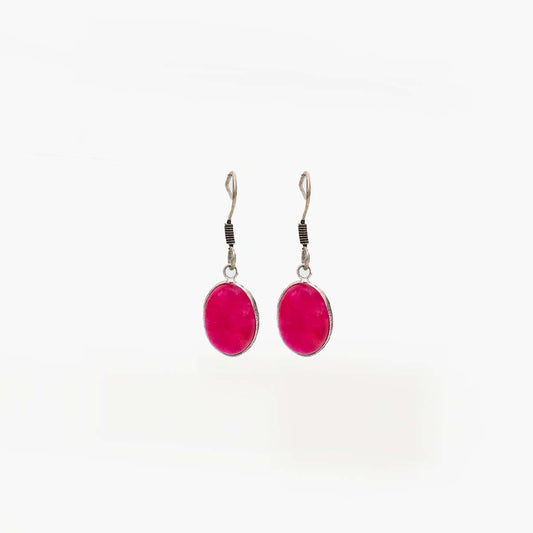 Pink Agate Drop Earrings