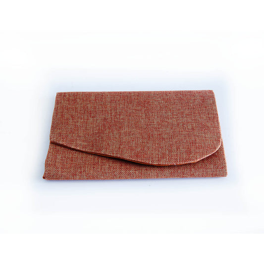 Rust Burlap Clutch