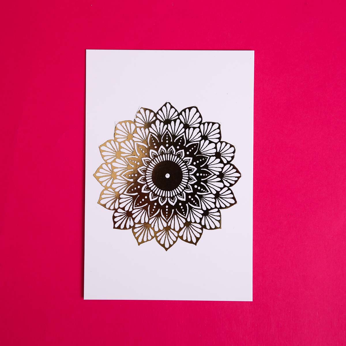 Gold Foil Daffodil Mandala Card