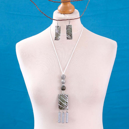 Dangling Mental Necklace & Earring Set