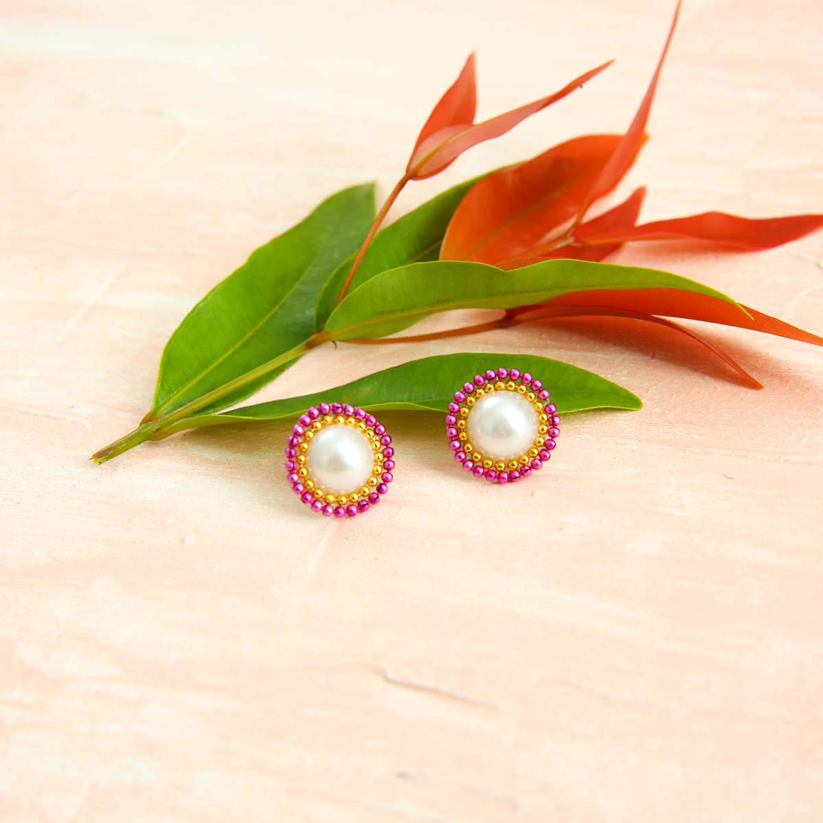 PinkPearl Stud Earrings