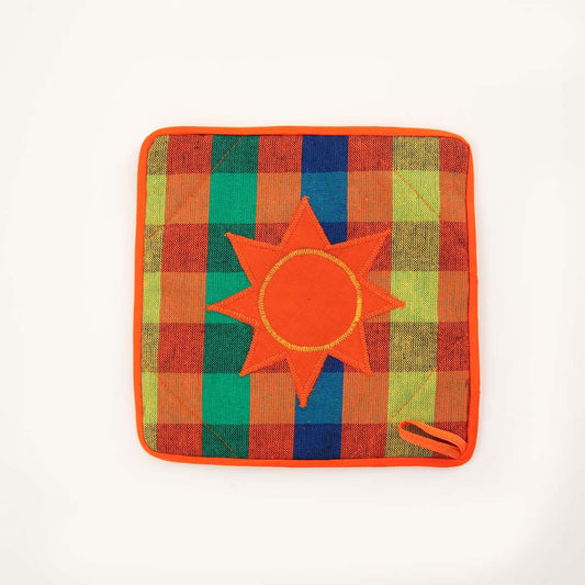 Orange Handloom Pot Holder