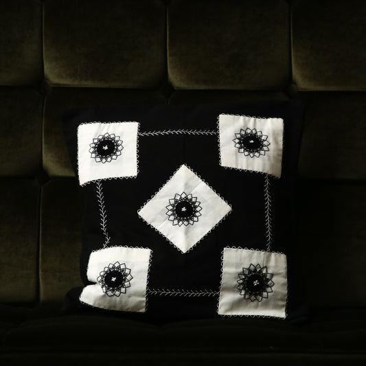 Ebony Flower Cushion Cover
