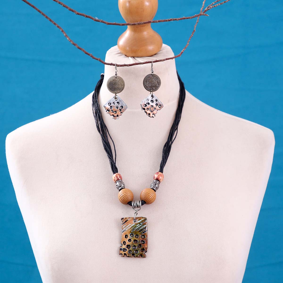 Strands & Beads Necklace & Earring Set
