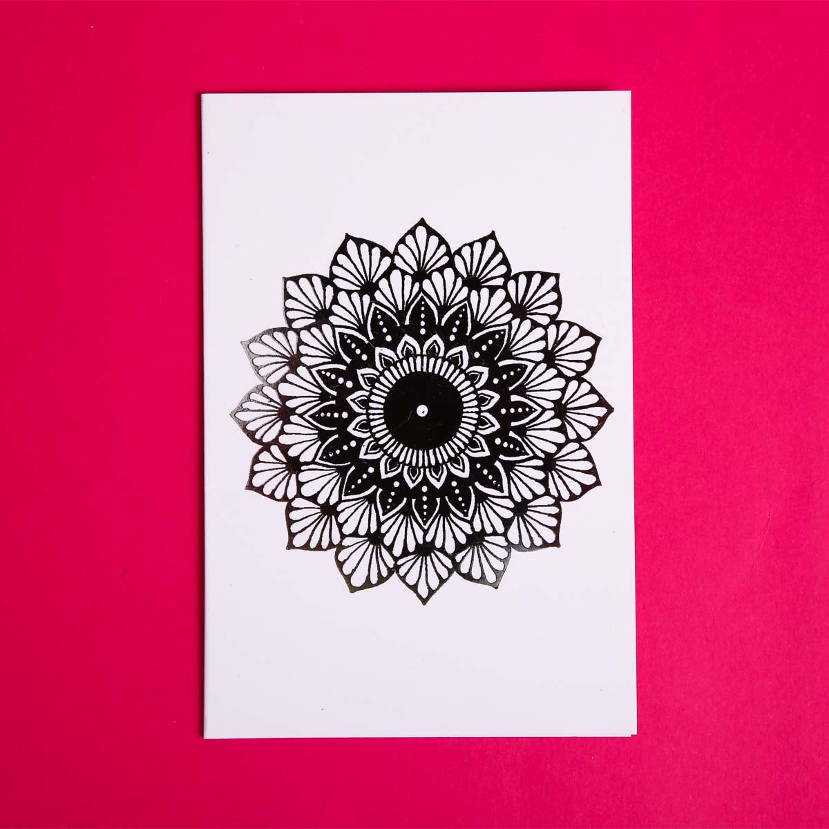 Silver Foil Daffodil Mandala Card