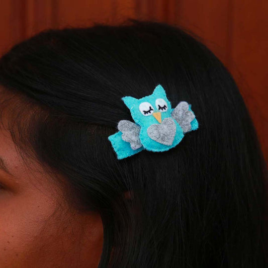 Blue Owl Hair Clip