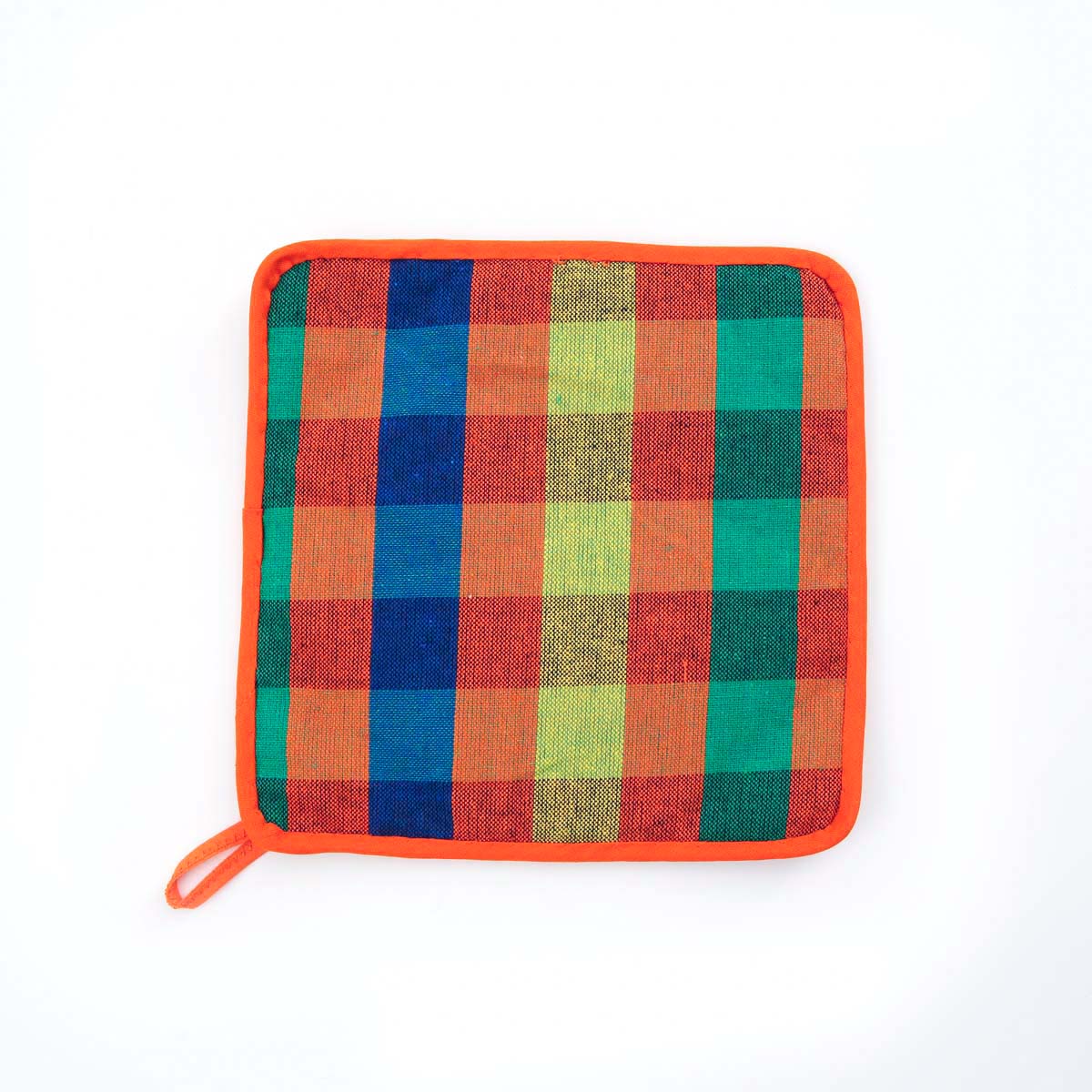 Orange Handloom Pot Holder