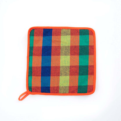 Orange Handloom Pot Holder