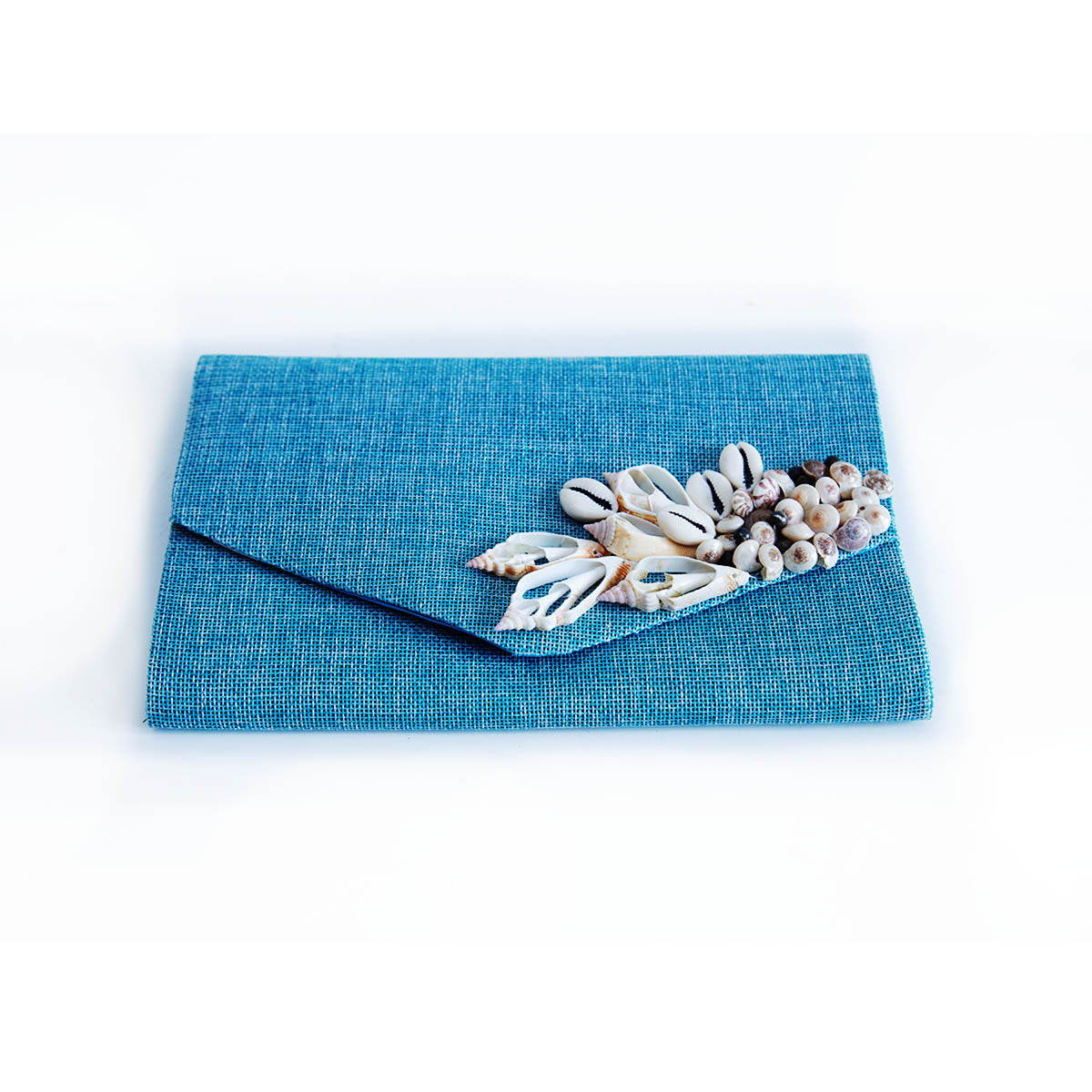 Seashell Burlap Clutch