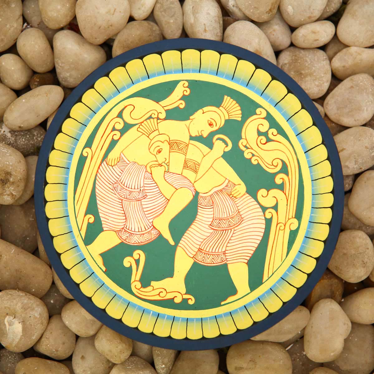 Wrestling Decorative Wooden Plate