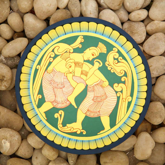 Wrestling Decorative Wooden Plate