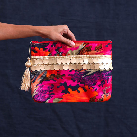 Sequins And Prints Pouch