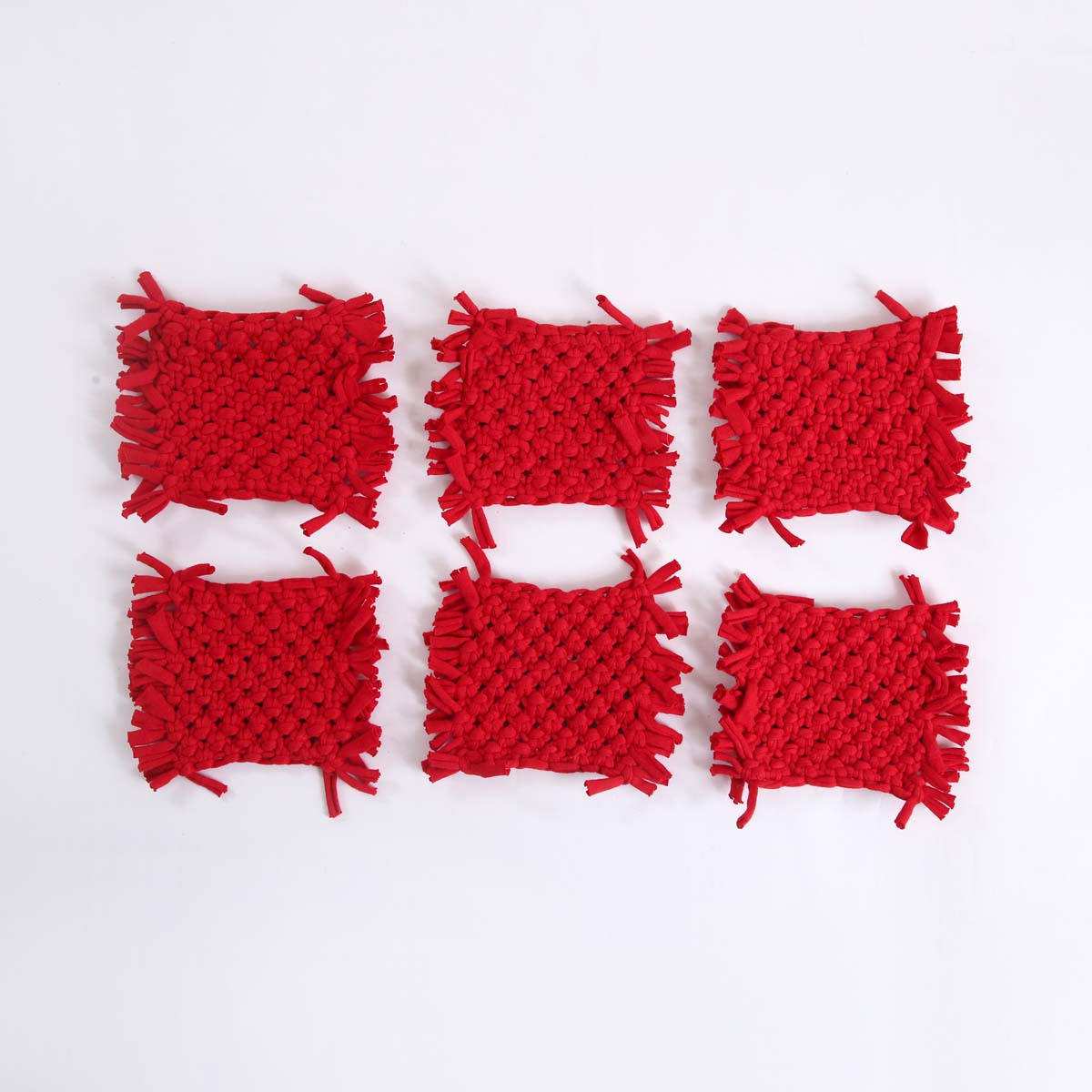 Saffron Macrame Coaster Set