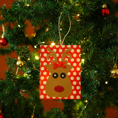Ruby Red Reindeer Paper Ornament