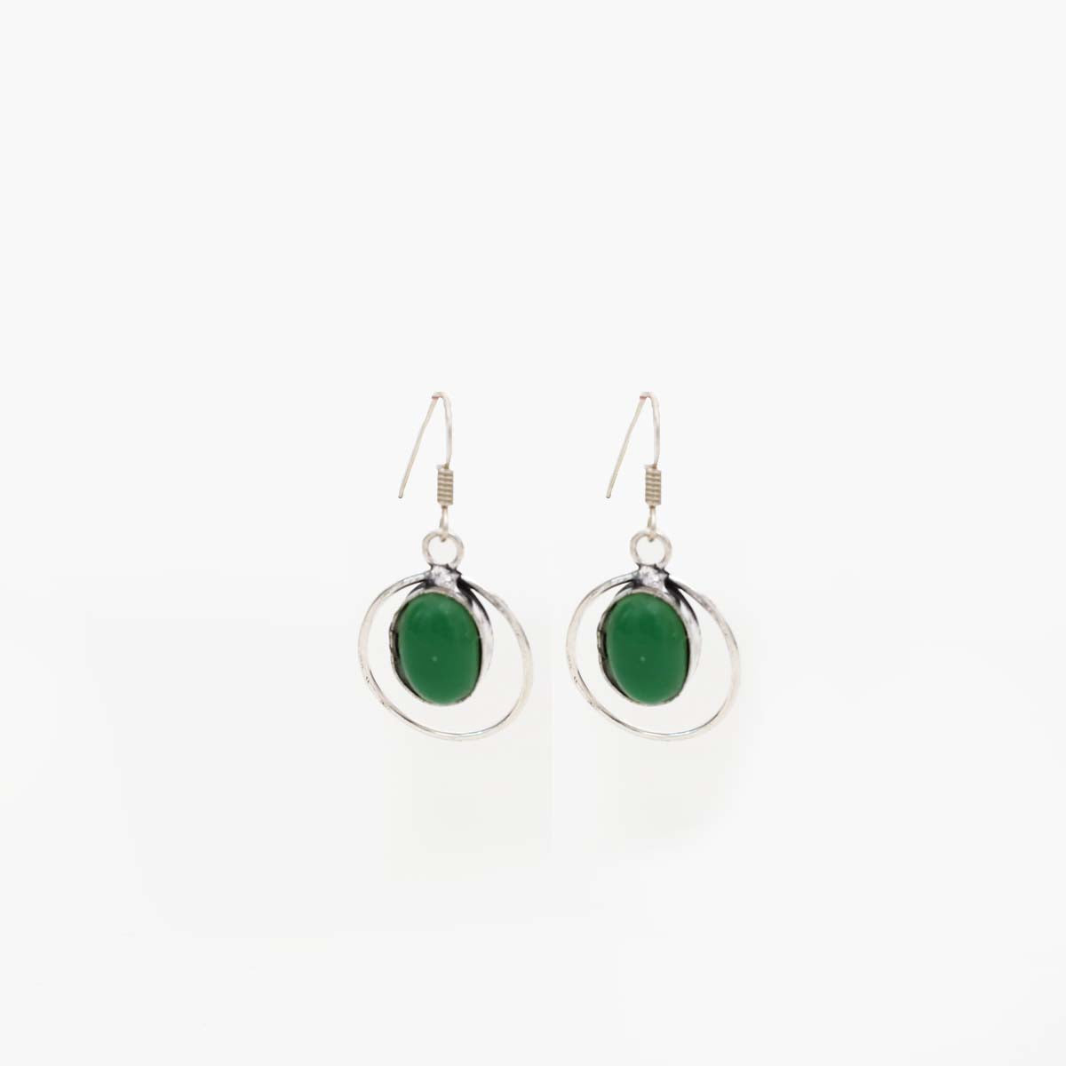 Green Agate Drop Earrings
