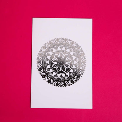 Silver Foil Luna Mandala Card