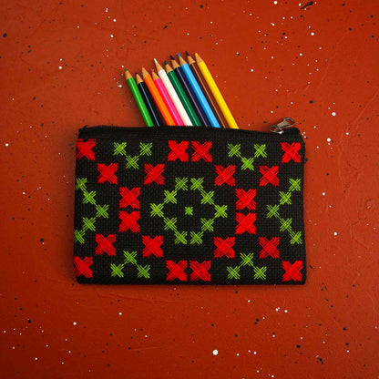 Black Cross Stitch Purse