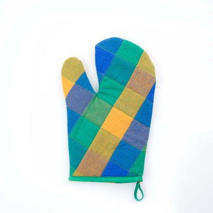 Sun Motif Handloom Oven Mitt