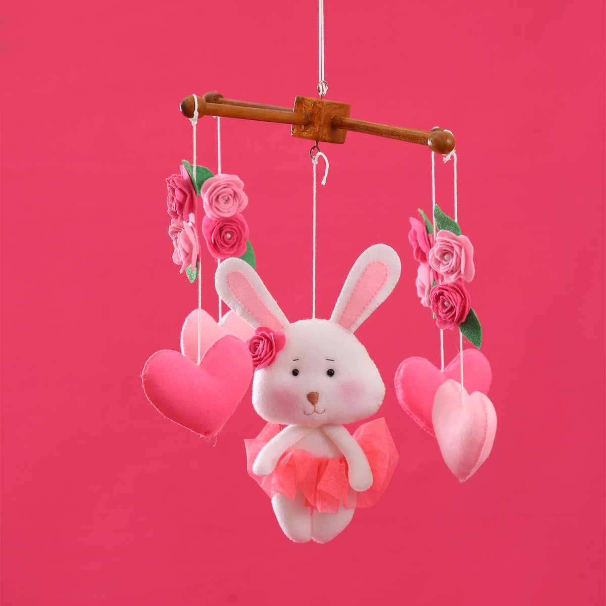 I Love Bunny Felt Mobile