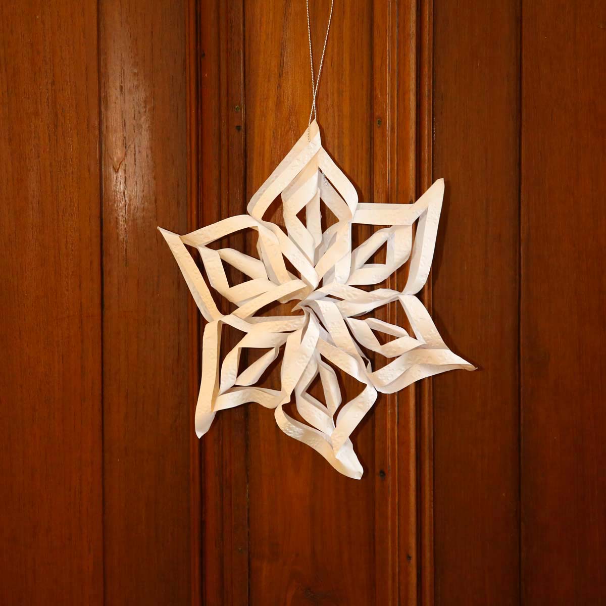 White Snowflake Paper Ornament