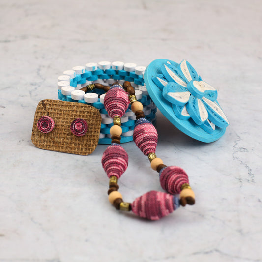 Small Azure Paper Jewellery Box