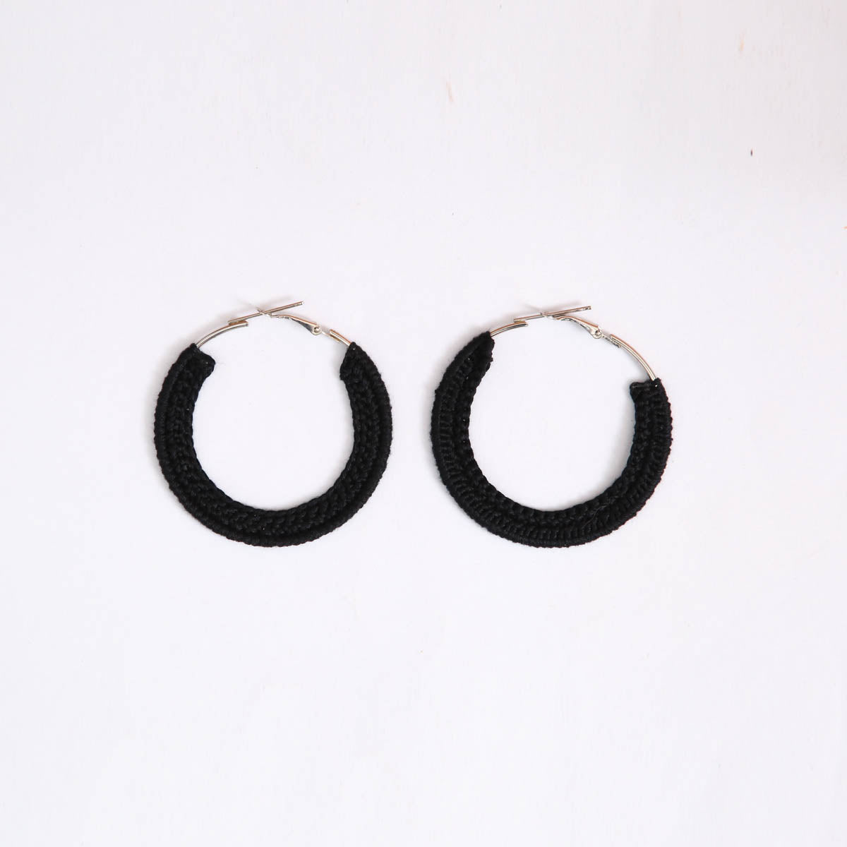 Bold Black Crochet Hoops