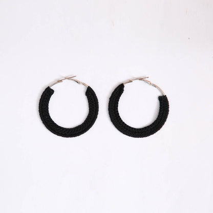 Bold Black Crochet Hoops