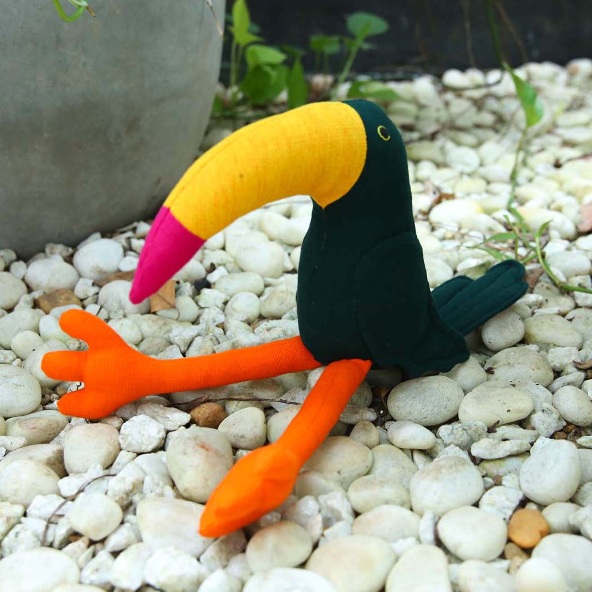 Green Toucan Handloom Soft Toy