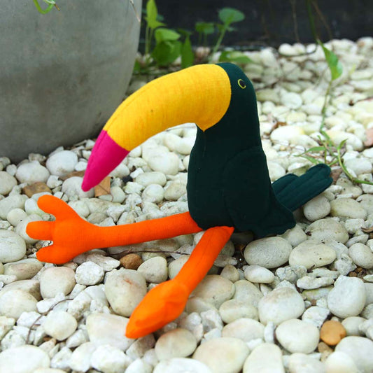 Green Toucan Handloom Soft Toy