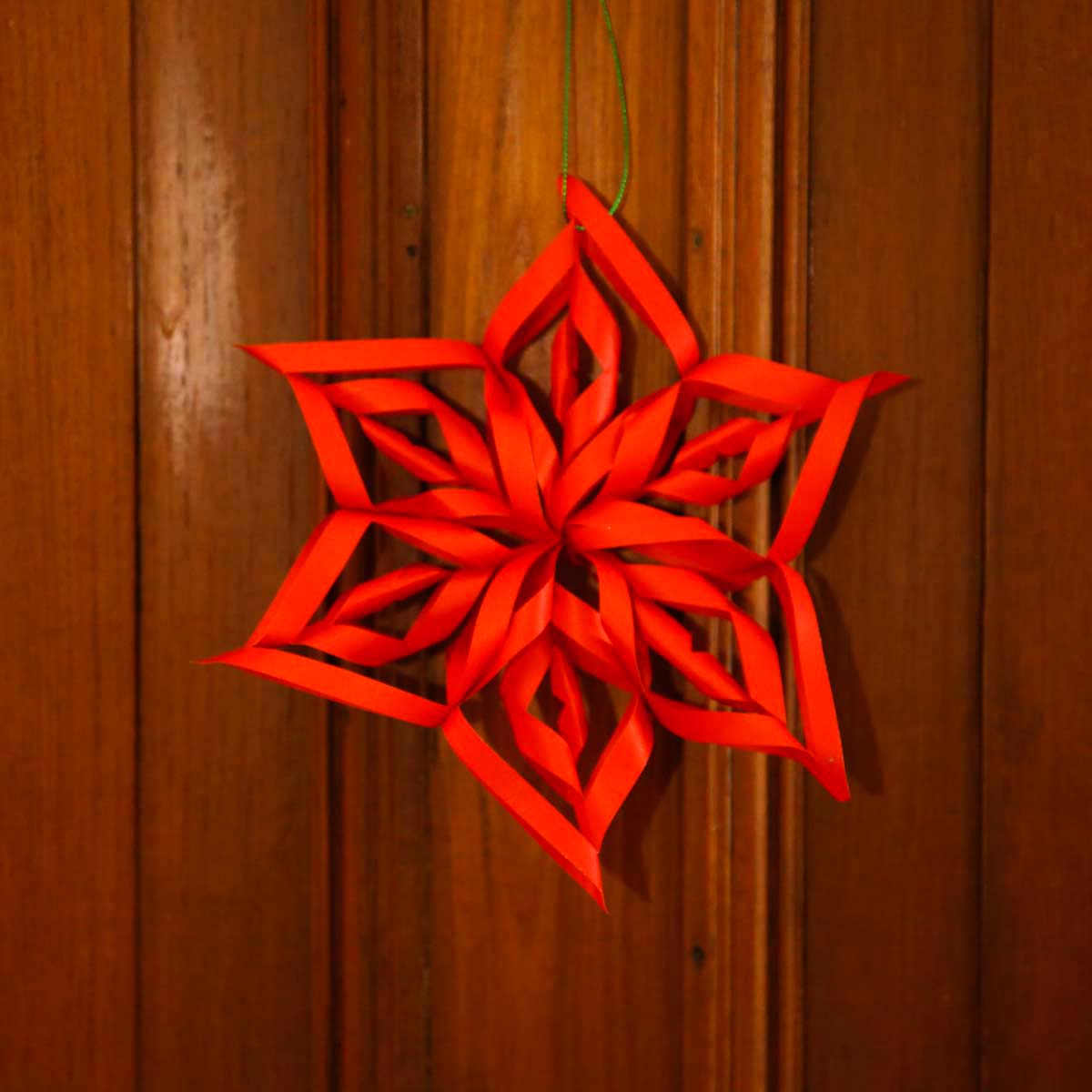 Red Snowflake Paper Ornament