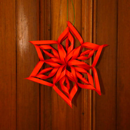 Red Snowflake Paper Ornament