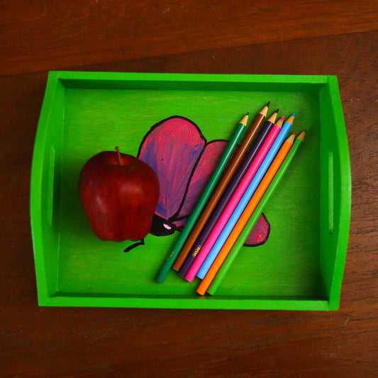 Butterfly Fly Away Wooden Tray