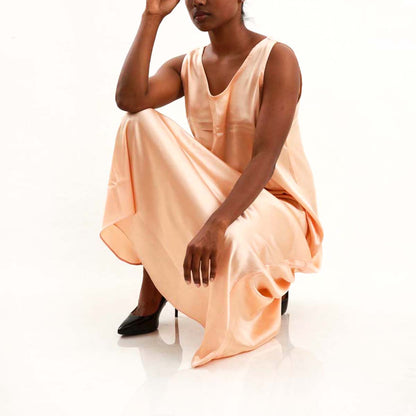 Peach Silk Dress