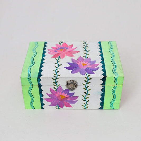 Lotus Bloom Wooden Box