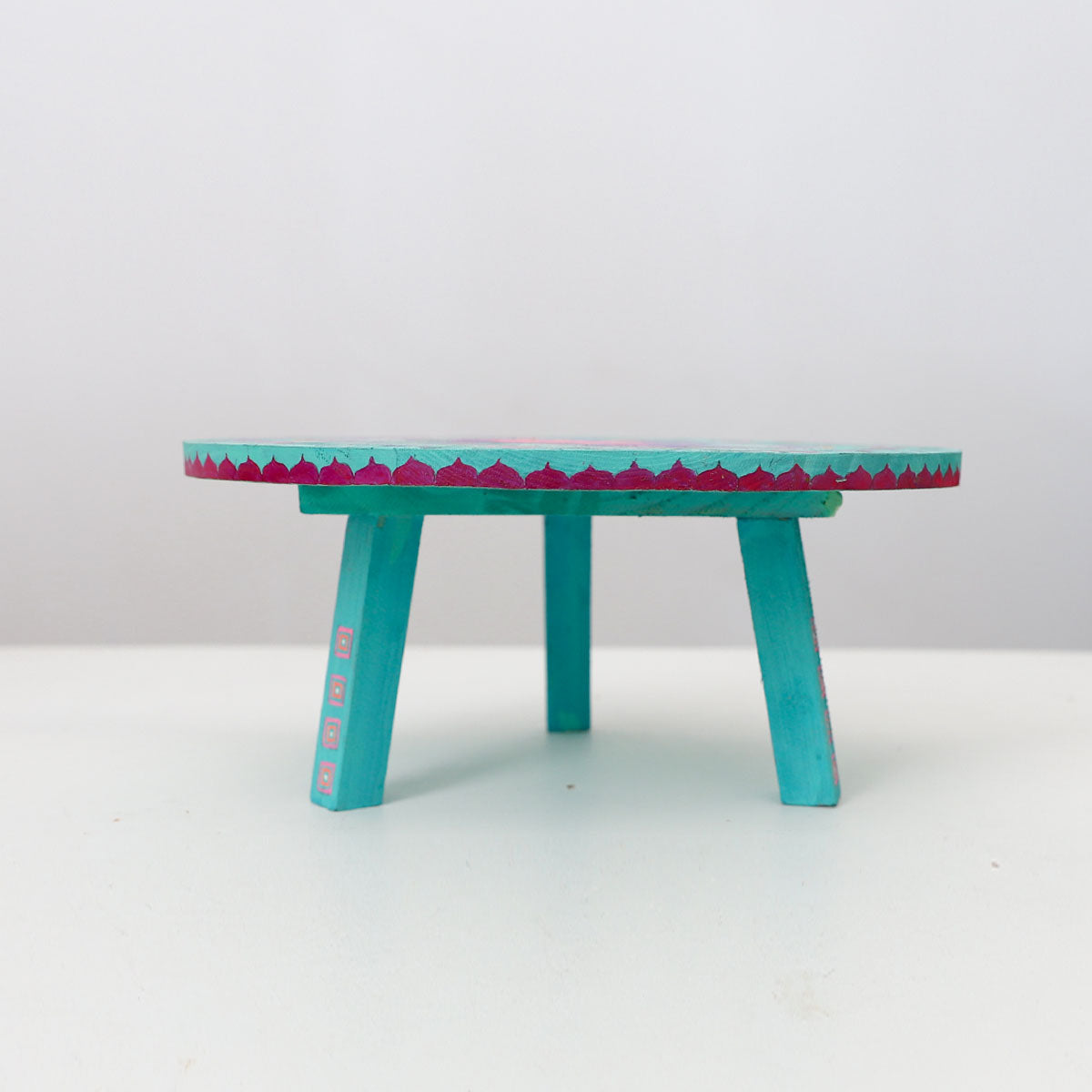 Lotus Pond Wooden Stool