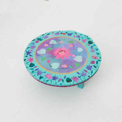 Lotus Pond Wooden Stool