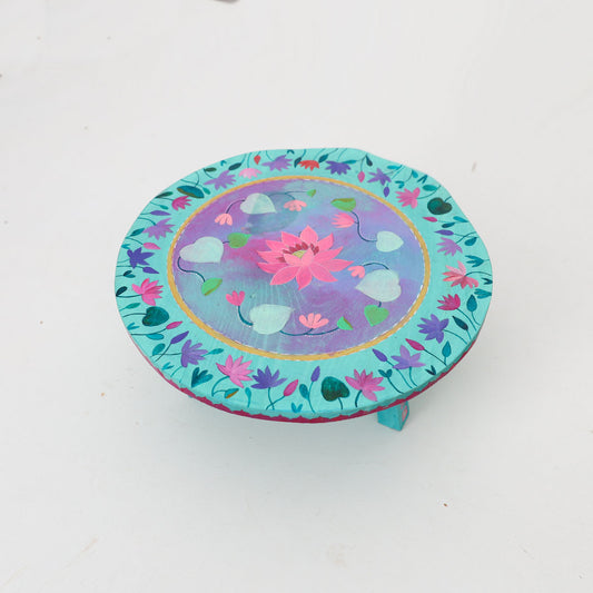Lotus Pond Wooden Stool