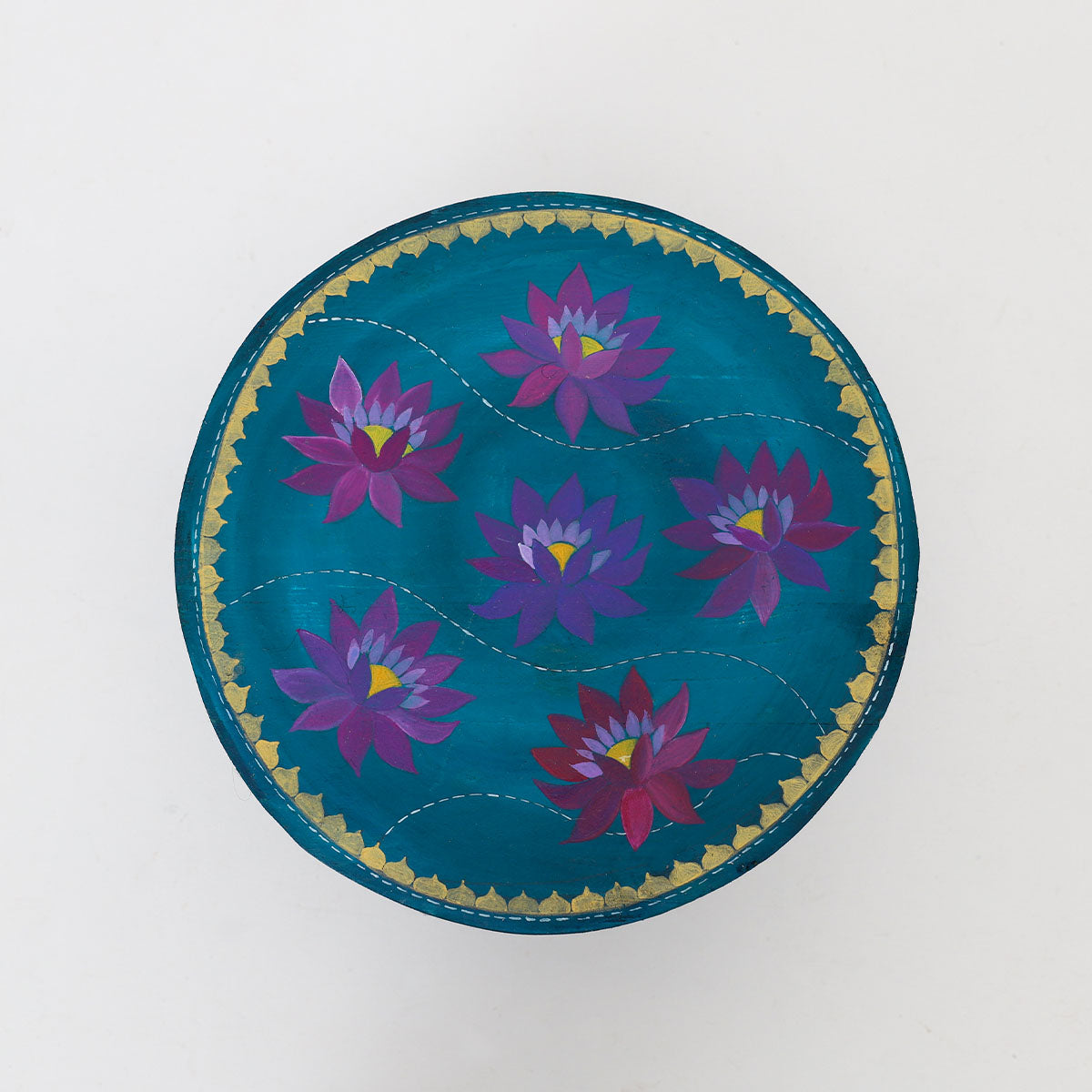 Lily Pond Wooden Stool