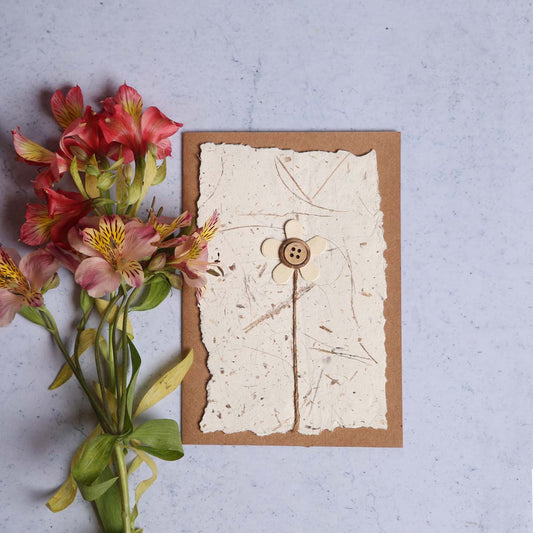 Button Flower Greeting Card