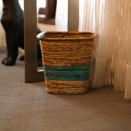 Striped Wastepaper Bin