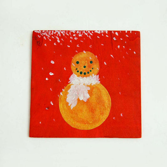 Artisnal Wooden Christmas Coaster Set