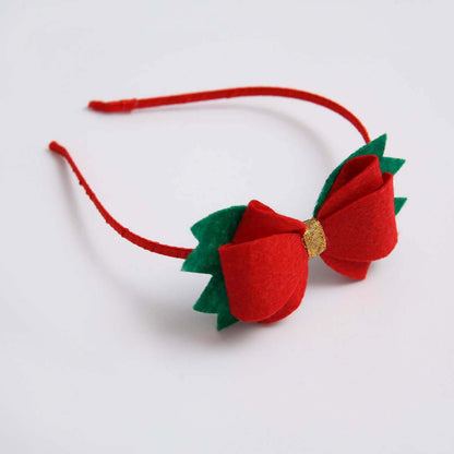 Poinsettia Bow Christmas Headband