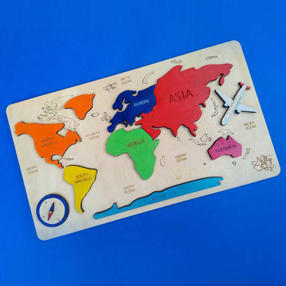 Wooden World Map Puzzle