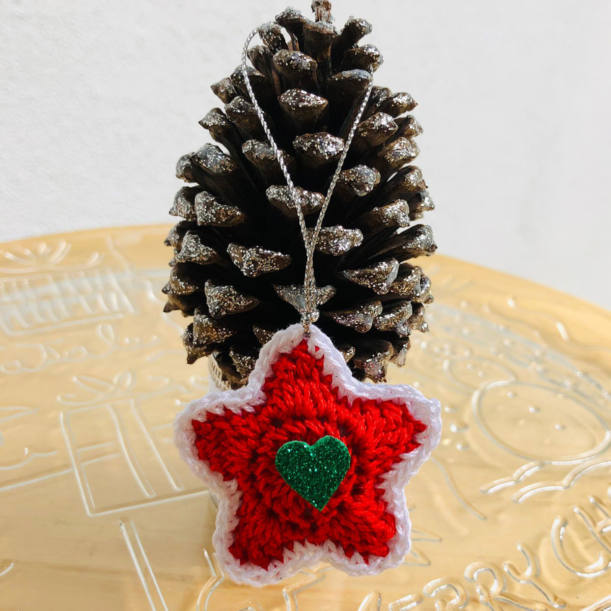 Red Crochet Star Ornament