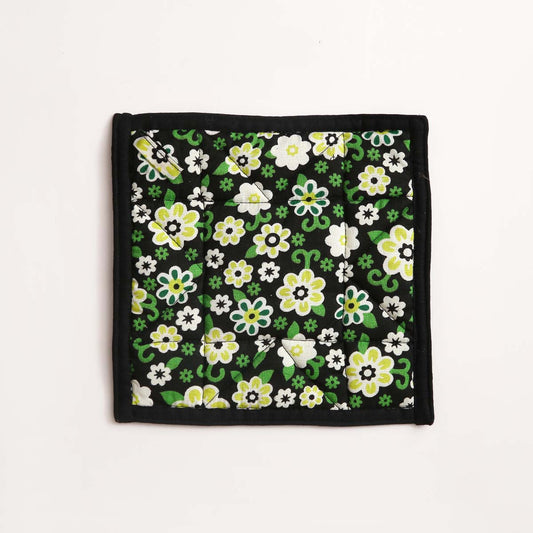 Black Floral Pot Holder