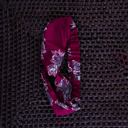 Burgundy Leaves Headband